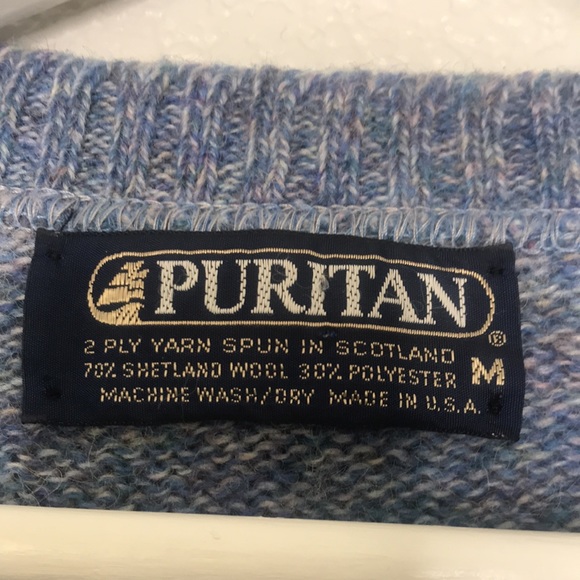 Wool Blend V Neck Sweater Vest Size Medium Blue Multicolor - Picture 8 of 12